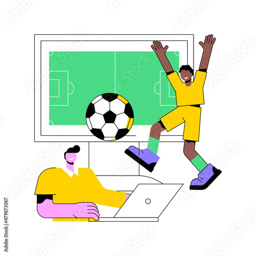Sports games abstract concept vector illustration. Digital sports, e-sport league, online football tournament, e-game championship, sports mobile app, internet browser game abstract metaphor.