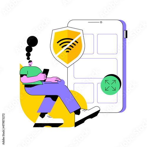 Progressive web app abstract concept vector illustration. Working offline web, PWA application development, native app like experience, independent connectivity, light data abstract metaphor. photo
