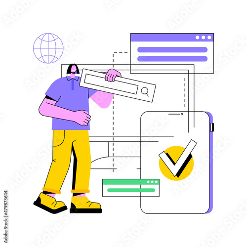 Cross-browser compatibility abstract concept vector illustration. Multi-browser compatible, cross-browser development, software compatibility testing, website user experience abstract metaphor. photo