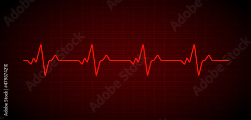 Heartbeat ecg electrocardiogram vector graph wave line. Ekg cardio heart beat cardiology frequency monitor