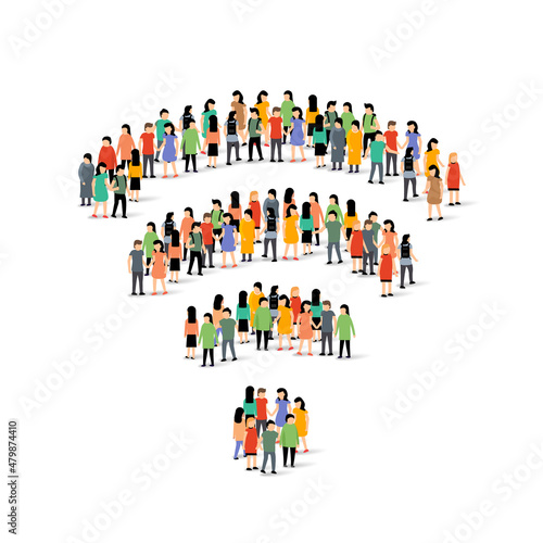 Free internet people wifi concept public zone vector illustration hotspot logo signal