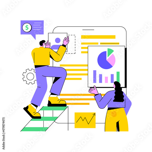 Competitor research abstract concept vector illustration. Market research service, competitor analysis, online marketing survey, corporate website element, UI, menu bar abstract metaphor.