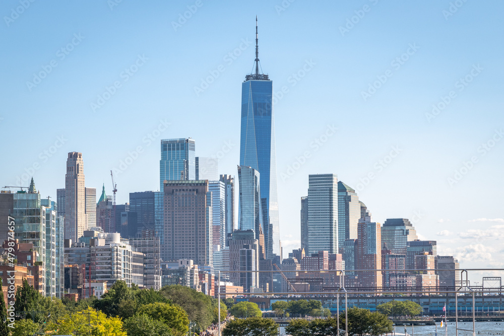 The lower Manhattan skyline