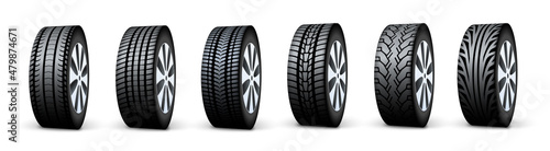 Car wheel tyre 3d isolated vector automobile service. Car tire wheel 3d icon
