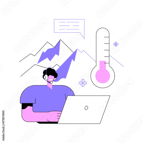 Cold calling abstract concept vector illustration. Old school marketing, telemarketing, sales activity, reaching customer via telephone, tips and techniques, cold calling script abstract metaphor.