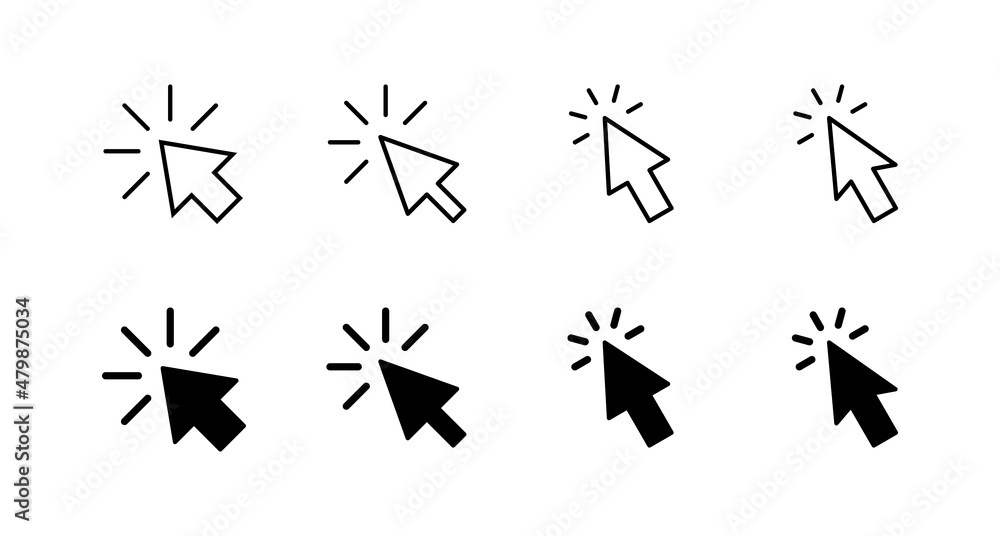 Click icons set. pointer arrow sign and symbol. cursor icon Click icons set. pointer arrow sign and symbol. cursor icon
