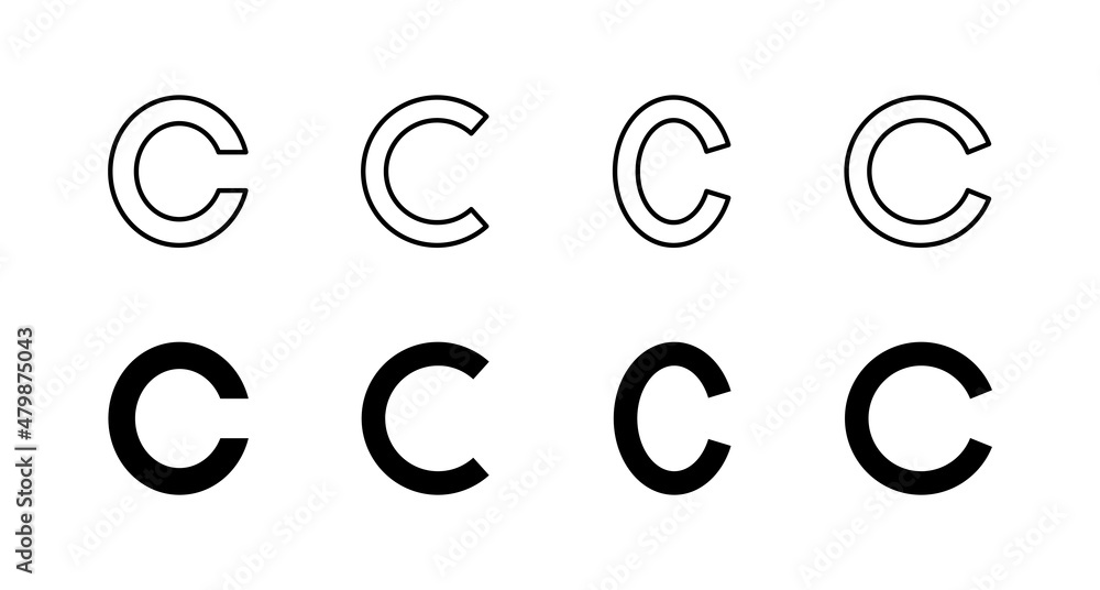 Copyright icons set. copyright sign and symbol Copyright icons set. copyright sign and symbol
