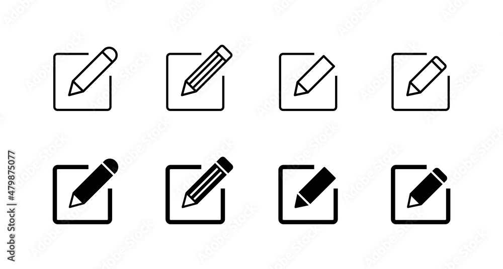 Edit icons set. edit document sign and symbol. edit text icon. pencil. sign up Edit icons set. edit document sign and symbol. edit text icon. pencil. sign up