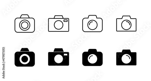 Camera icons set. photo camera sign and symbol. photography icon.
