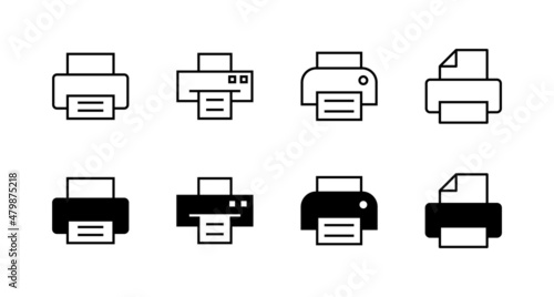 Print icons set. printer sign and symbol