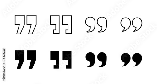 Quote icons set. Quotation mark sign and symbol