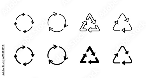 Recycle icons set. Recycling sign and symbol.