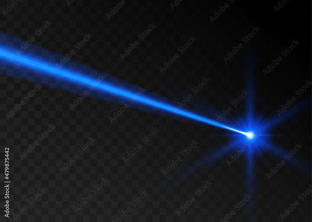 Laser beam blue light. Vector laser beam line ray glow effect energy vector  de Stock | Adobe Stock