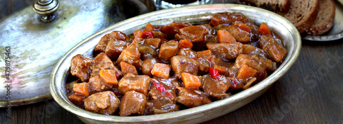 Irish Stew. an Irish dish for St. Patrick's Day. stewed in dark guinness beer