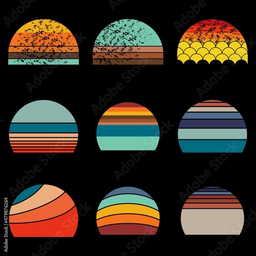 Vintage retro background set collection