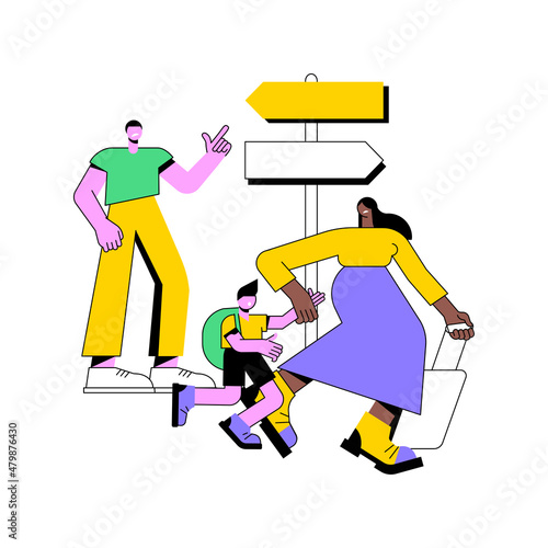Child custody abstract concept vector illustration. Child cart, marriage dissolution, family conflict, parents divorce, visitation rights, break up, family law, alimony abstract metaphor.