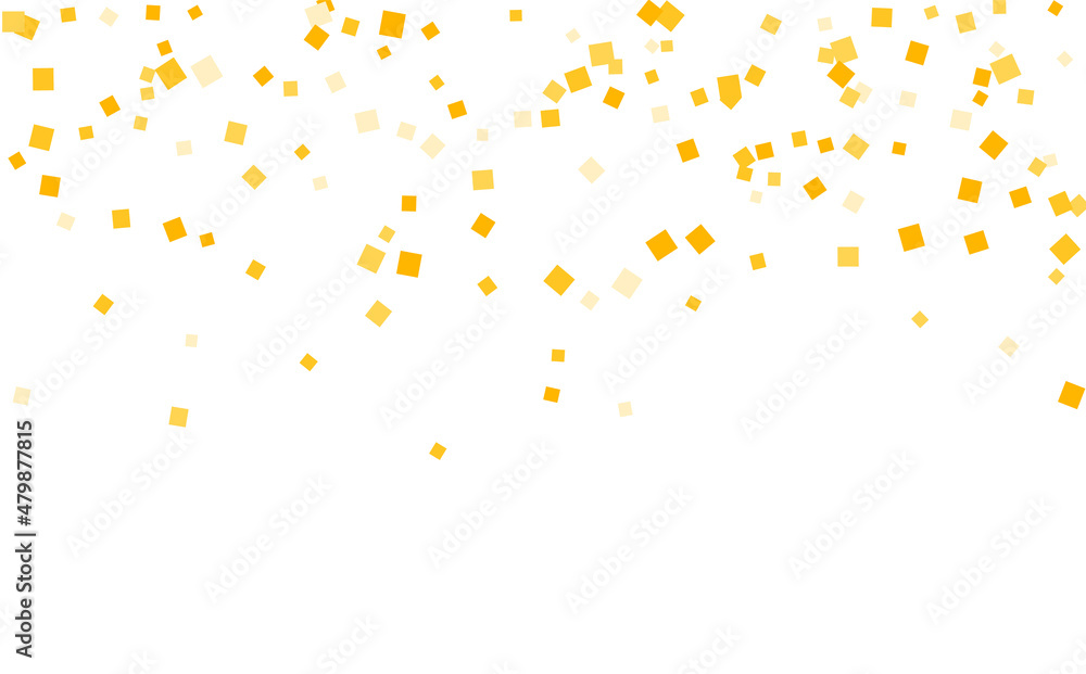 Stylish gold square confetti tinsels falling on white. Luxurious Confetti Fall From Top To Bottom. Postcard Square Design eps.10 Stylish gold square confetti tinsels falling on white. Luxurious Confetti Fall From Top To Bottom. Postcard Square Design eps.10