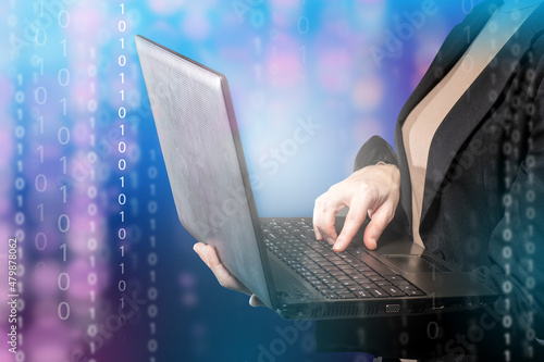 Woman laptop. Woman Program...