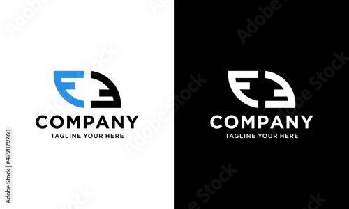 Creative flat FF Letter iconic logo design vector template. on a black and white background.