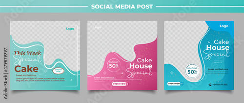 special cake banner for social media template post	