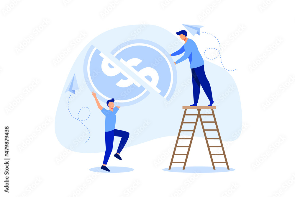 people are engaged in joint construction of jigsaw puzzles from money, multiplication, career growth to success, flat color icons, business flat vector illustration people are engaged in joint construction of jigsaw puzzles from money, multiplication, career growth to success, flat color icons, business flat vector illustration