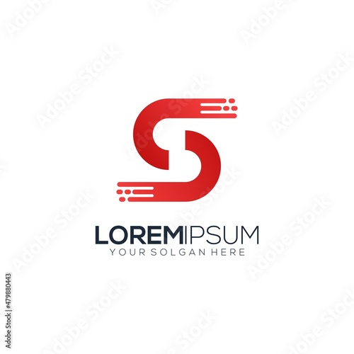 Logo letter S technology logo template