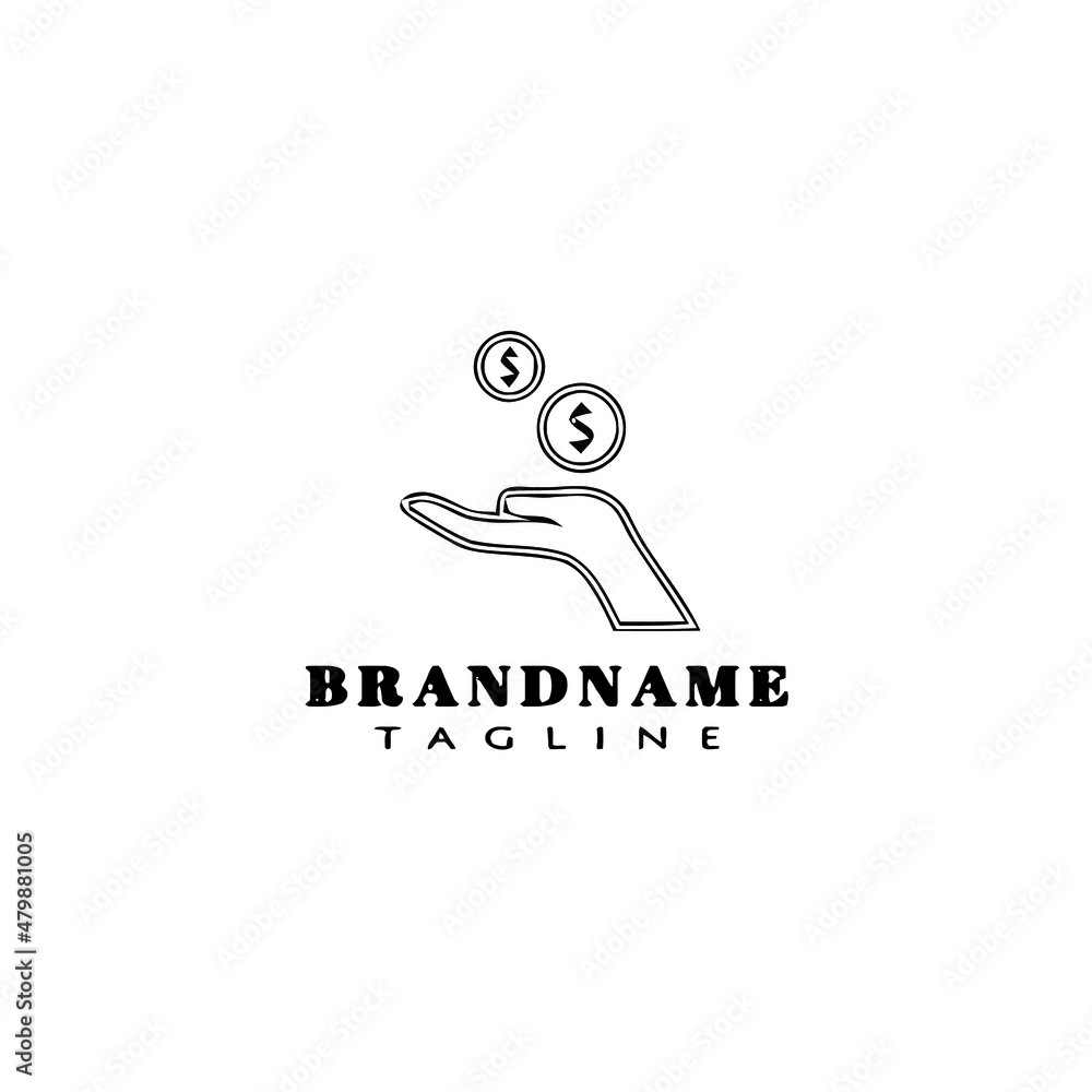 hand and money logo template icon design vector hand and money logo template icon design vector