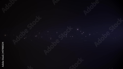 Linear starry sky spreading from the middle with ambient purple bloom for custom wallpaper, screensaver, UI background and video editing. Seamless loop.