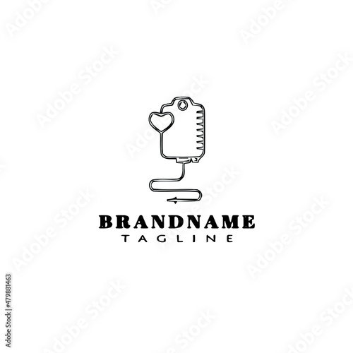 saline blood logo icon cartoon design template vector