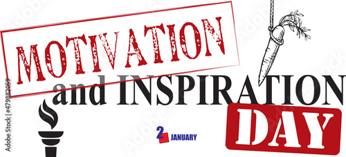 Stamped text Motivation and Inspiration Day
