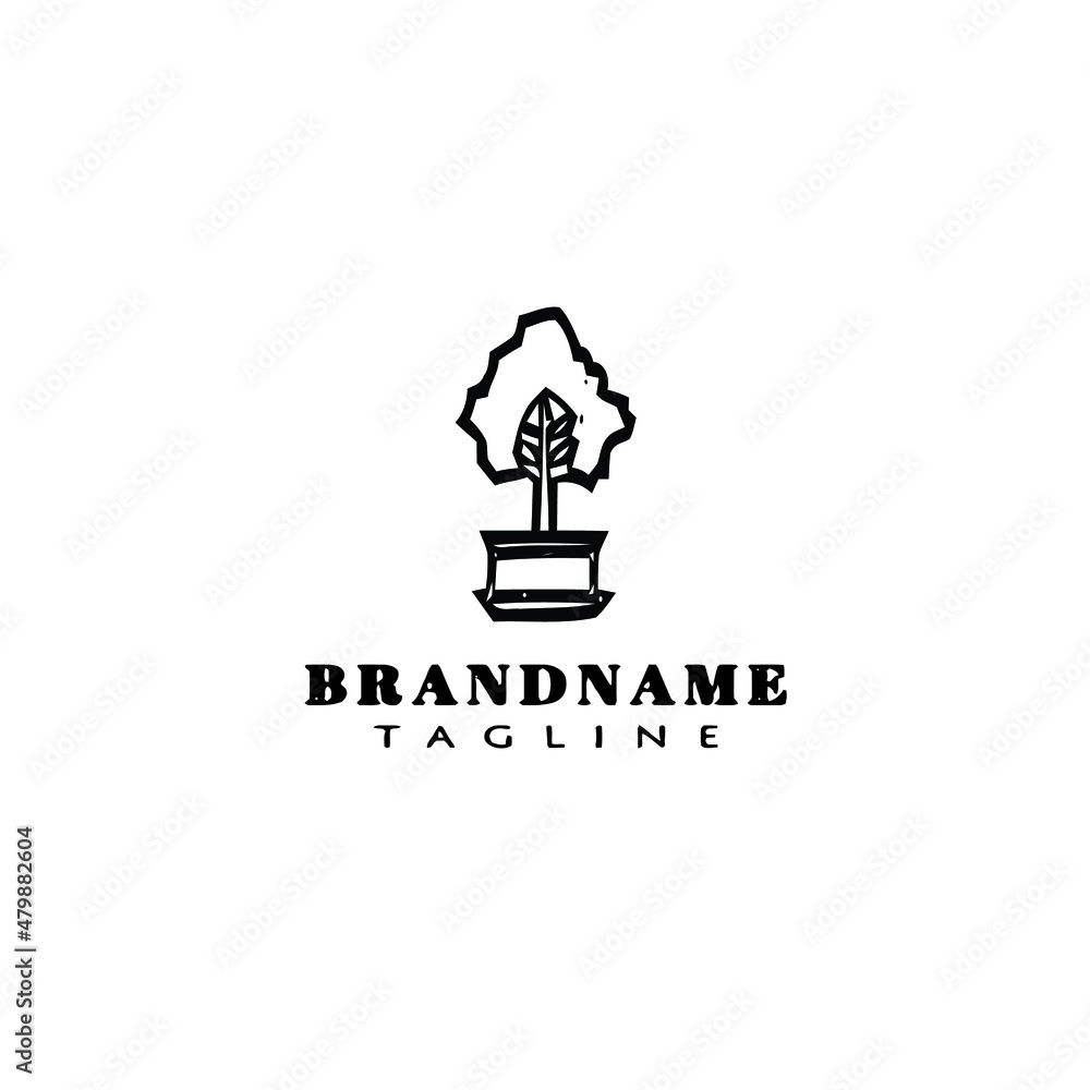 potted plant logo cartoon design icon template black isolated vector potted plant logo cartoon design icon template black isolated vector