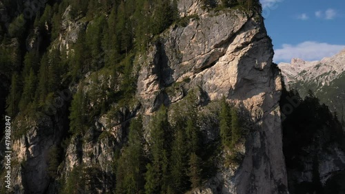 4K drone view of Italian alps (Dolomites), a popular tourist destination