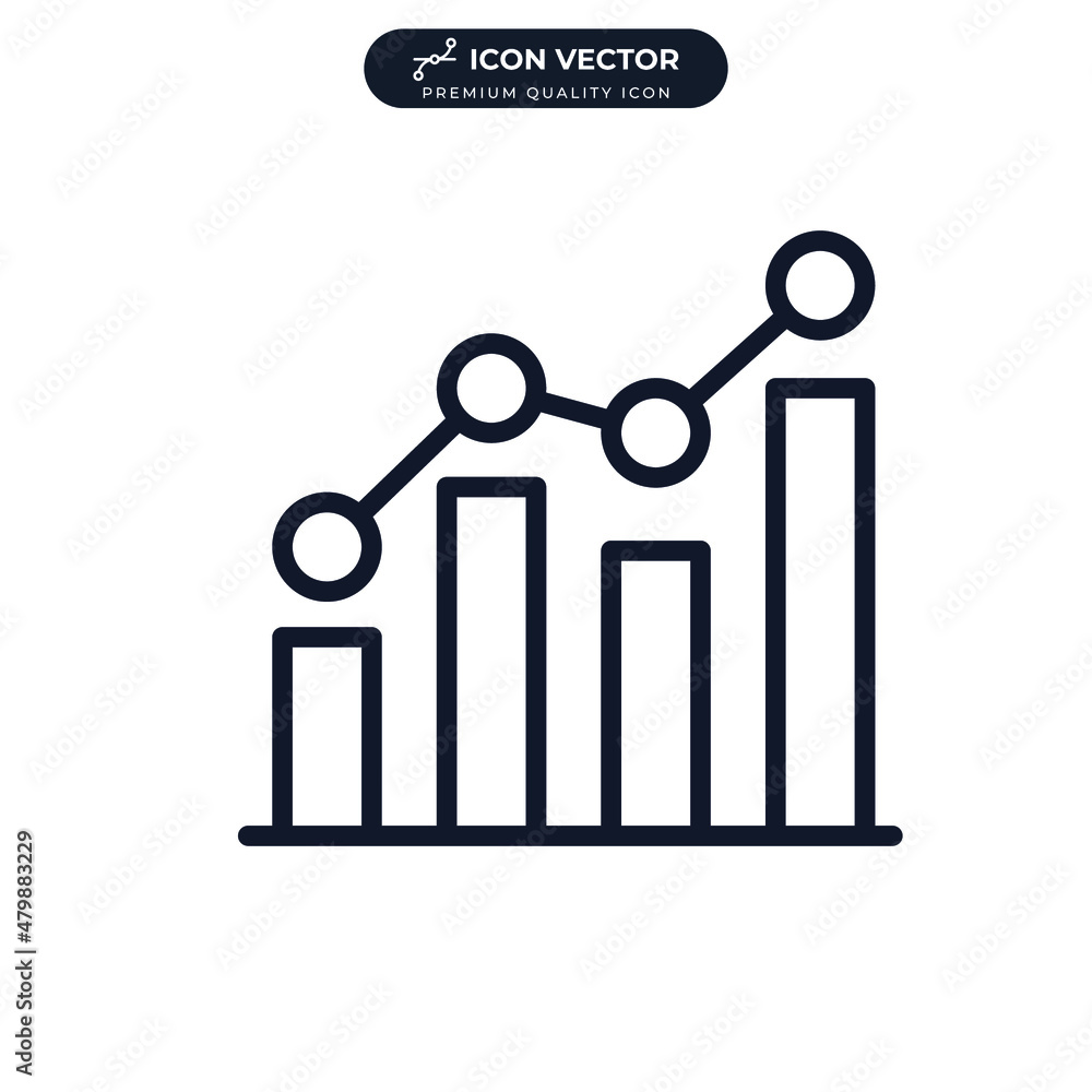 Analytics graph icon symbol template for graphic and web design collection logo vector illustration Analytics graph icon symbol template for graphic and web design collection logo vector illustration