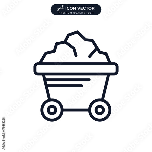 Obraz na płótnie Coal icon symbol template for graphic and web design collection logo vector illu