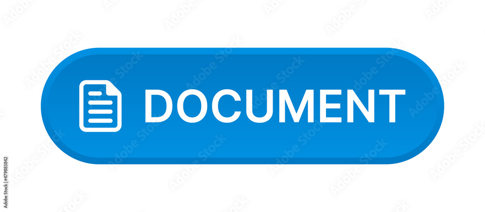 Document button in 3D design vector illustration. Document button in 3D design vector illustration.