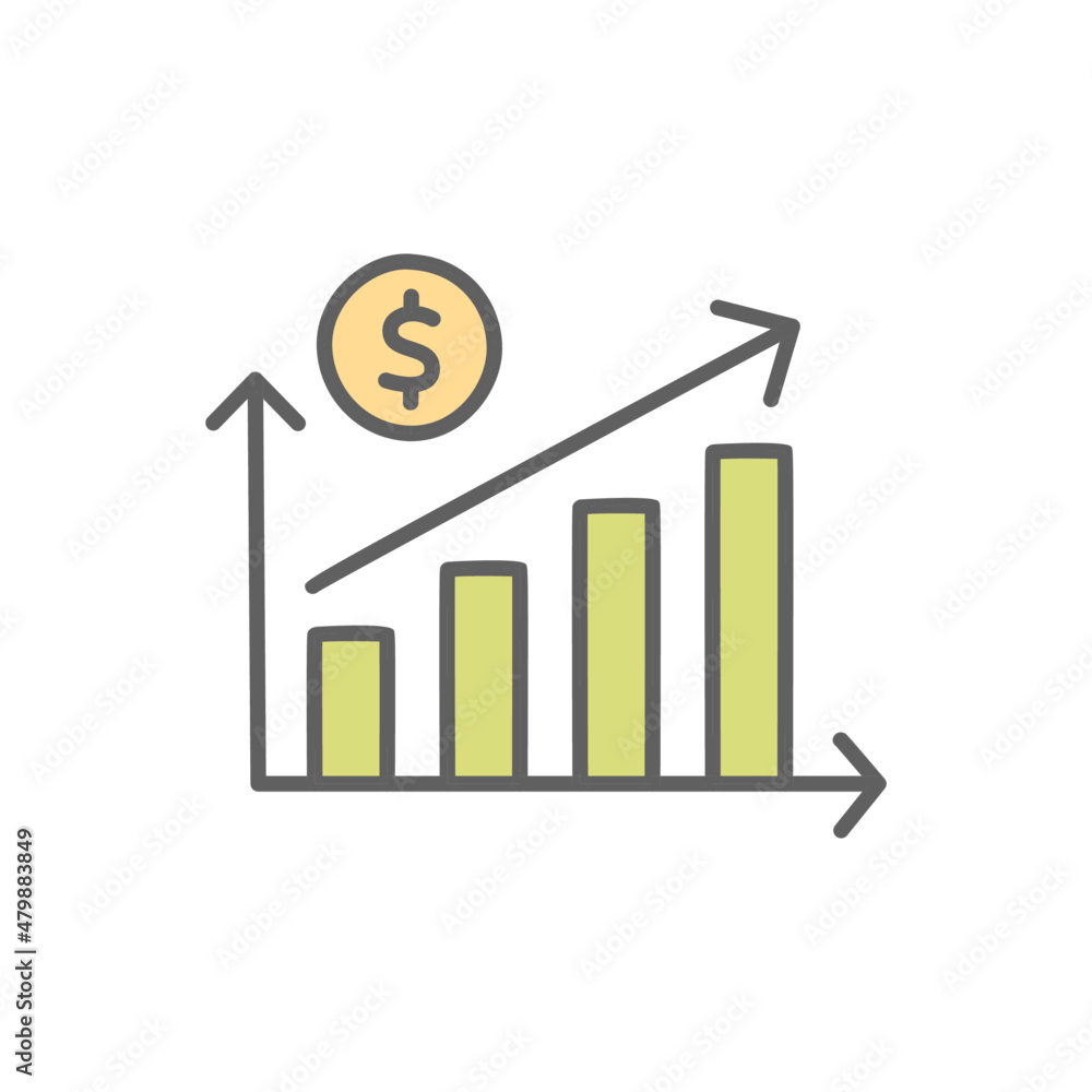 Profit Icon in color icon, isolated on white background Profit Icon in color icon, isolated on white background