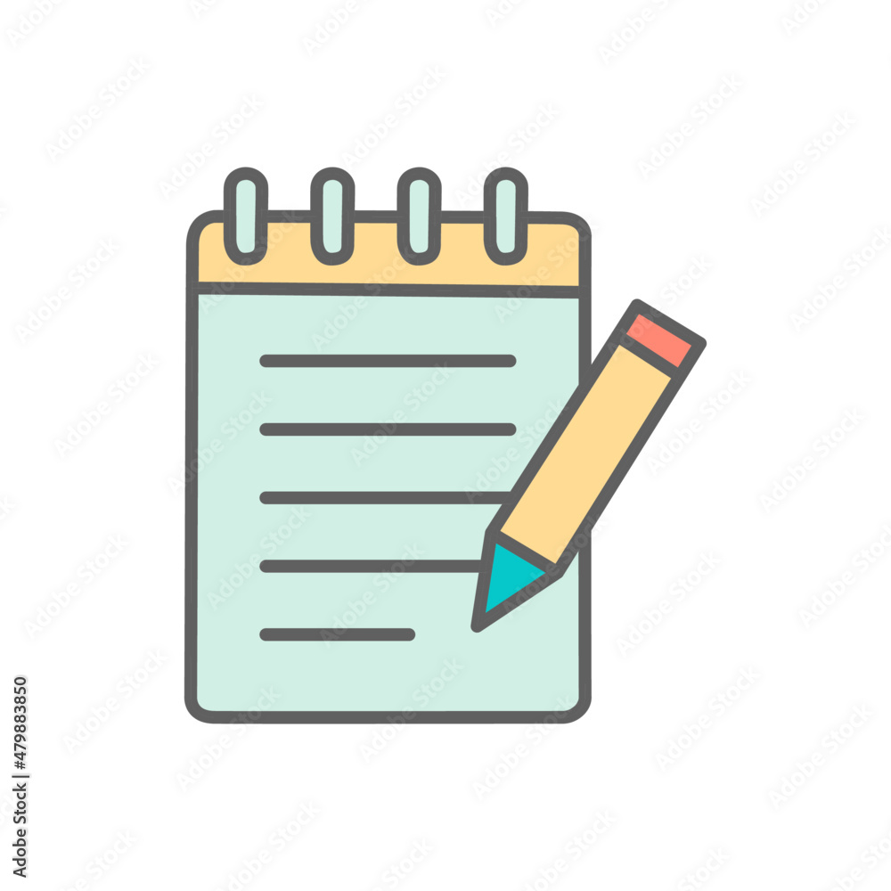 Writing icon in color icon, isolated on white background Writing icon in color icon, isolated on white background