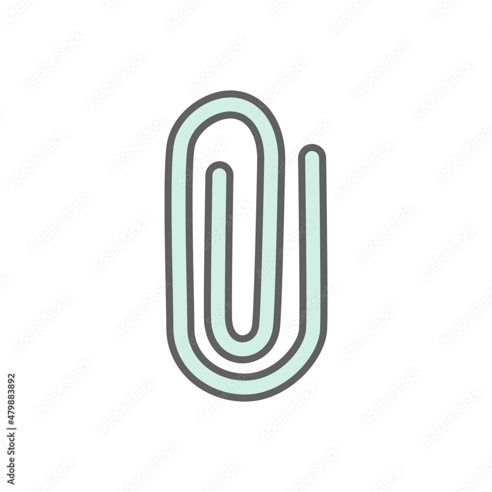 Paperclip Icon in color icon, isolated on white background Paperclip Icon in color icon, isolated on white background