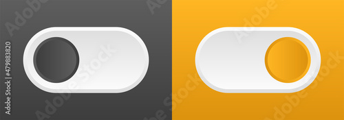 Dark and light switch button. Vector Illustration. Day and Night Mode.
