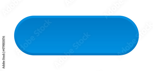 Empty button. Blue blank square, push button