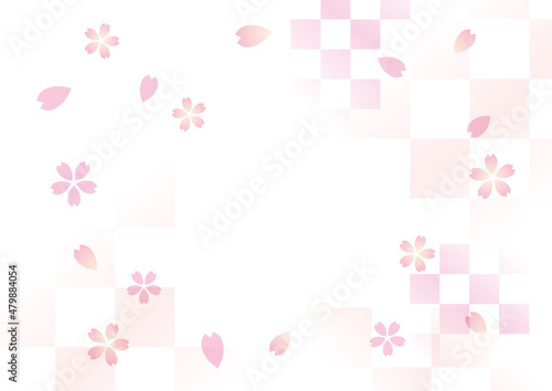 淡いピンクの桜の和風背景