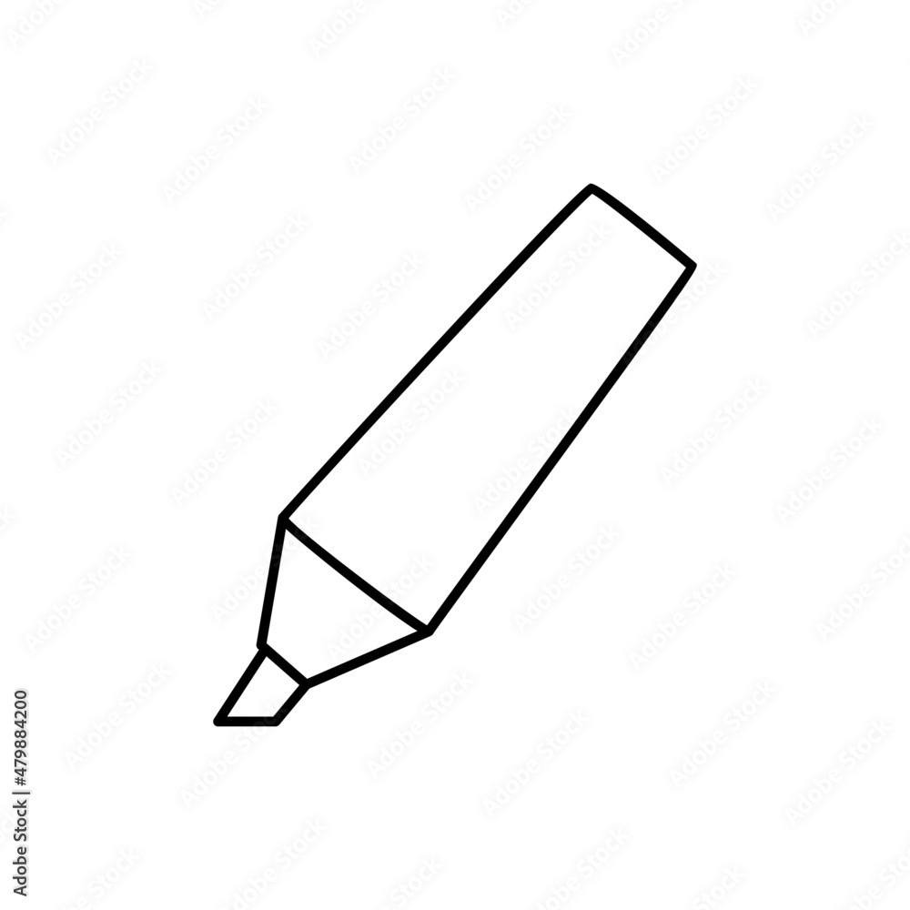 Marker Icon in black line style icon, style isolated on white background Marker Icon in black line style icon, style isolated on white background