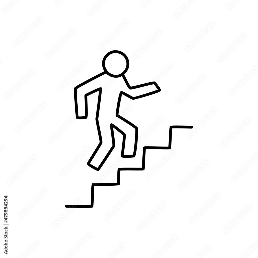 Career Icon in black line style icon, style isolated on white background Career Icon in black line style icon, style isolated on white background