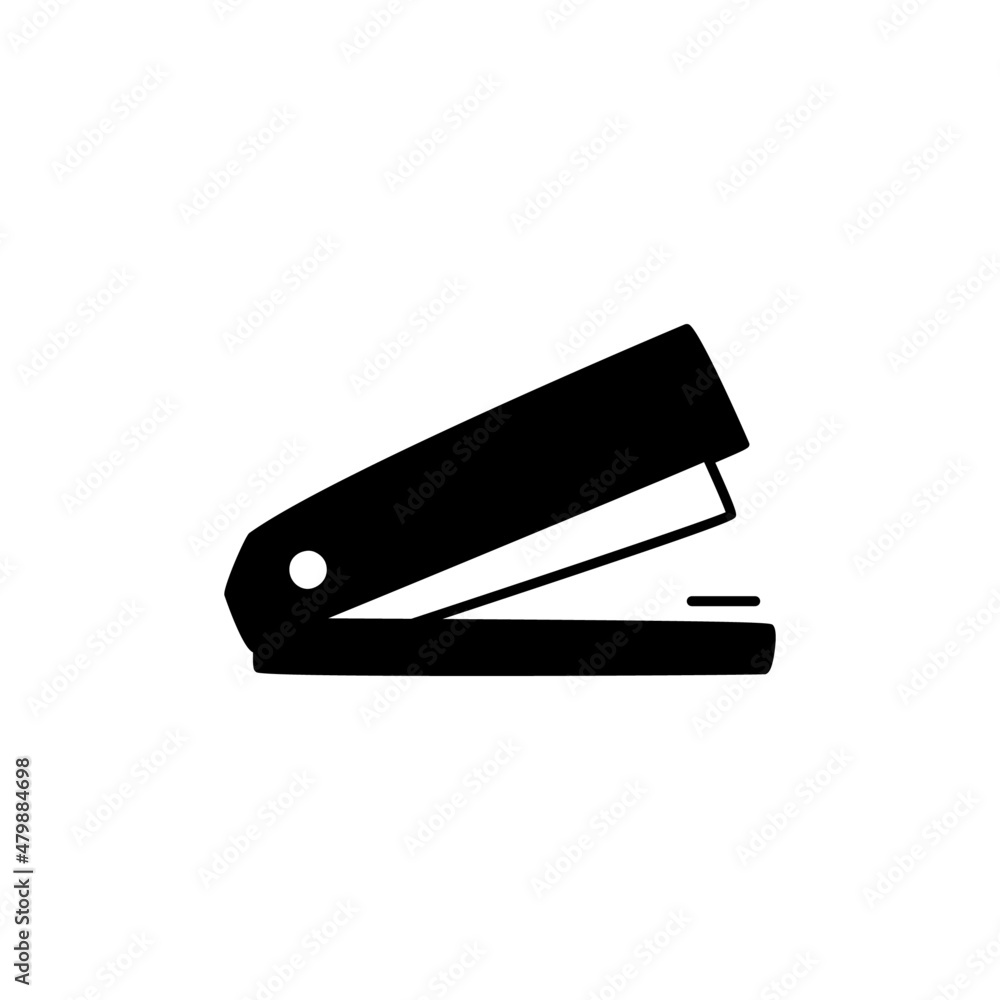Staple Icon in black flat glyph, filled style isolated on white background Staple Icon in black flat glyph, filled style isolated on white background