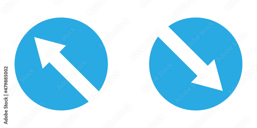 Keep right and left sign. Regulatory road traffic. Information icon. Navigation concept. Vector illustration. Stock image. Keep right and left sign. Regulatory road traffic. Information icon. Navigation concept. Vector illustration. Stock image.