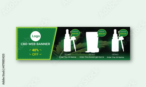 CBD Oil Web Banner for your CBD Oil company.
CBD Oil web banner is an extremely eye-catching clean minimalist design.