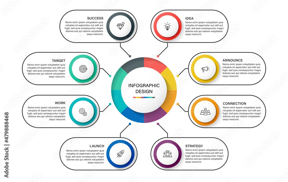 Steps business timeline infographic template design Steps business timeline infographic template design