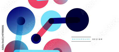 Abstract background. Round dots connected by lines. Trendy techno business template for wallpaper, banner, background or landing