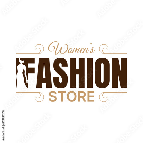 Women's fashion store logo design. vector illustration