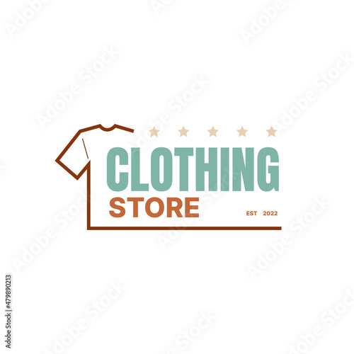 vintage clothing store logo design template. vector illustration